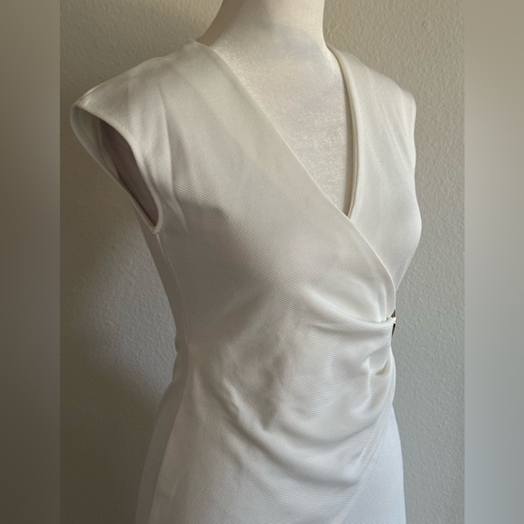 Zara Wrap Ruched White Dress - Picture 7 of 7